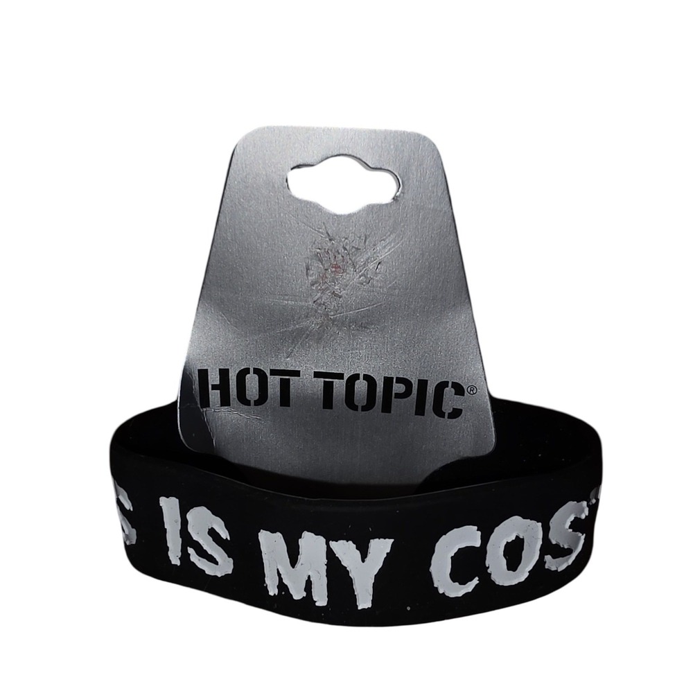 Hot Topic This Is My Costume Black Silicone Rubber Wristband Bracelet Halloween